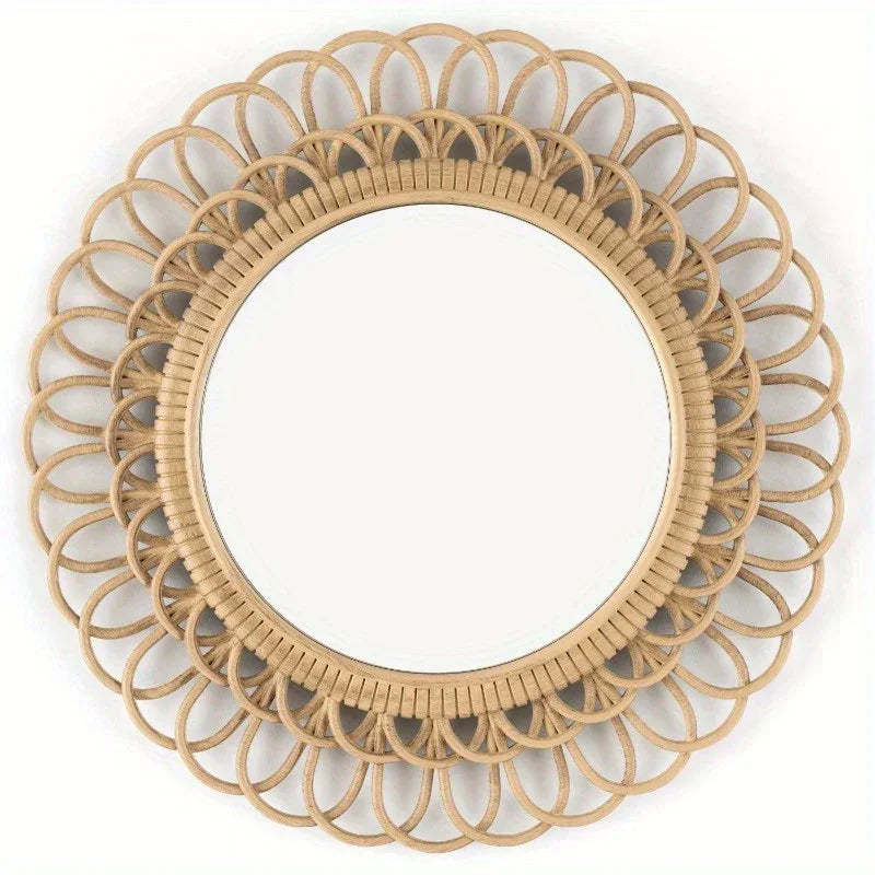Mirror Set - Traditional Wicker Round 3 Piece