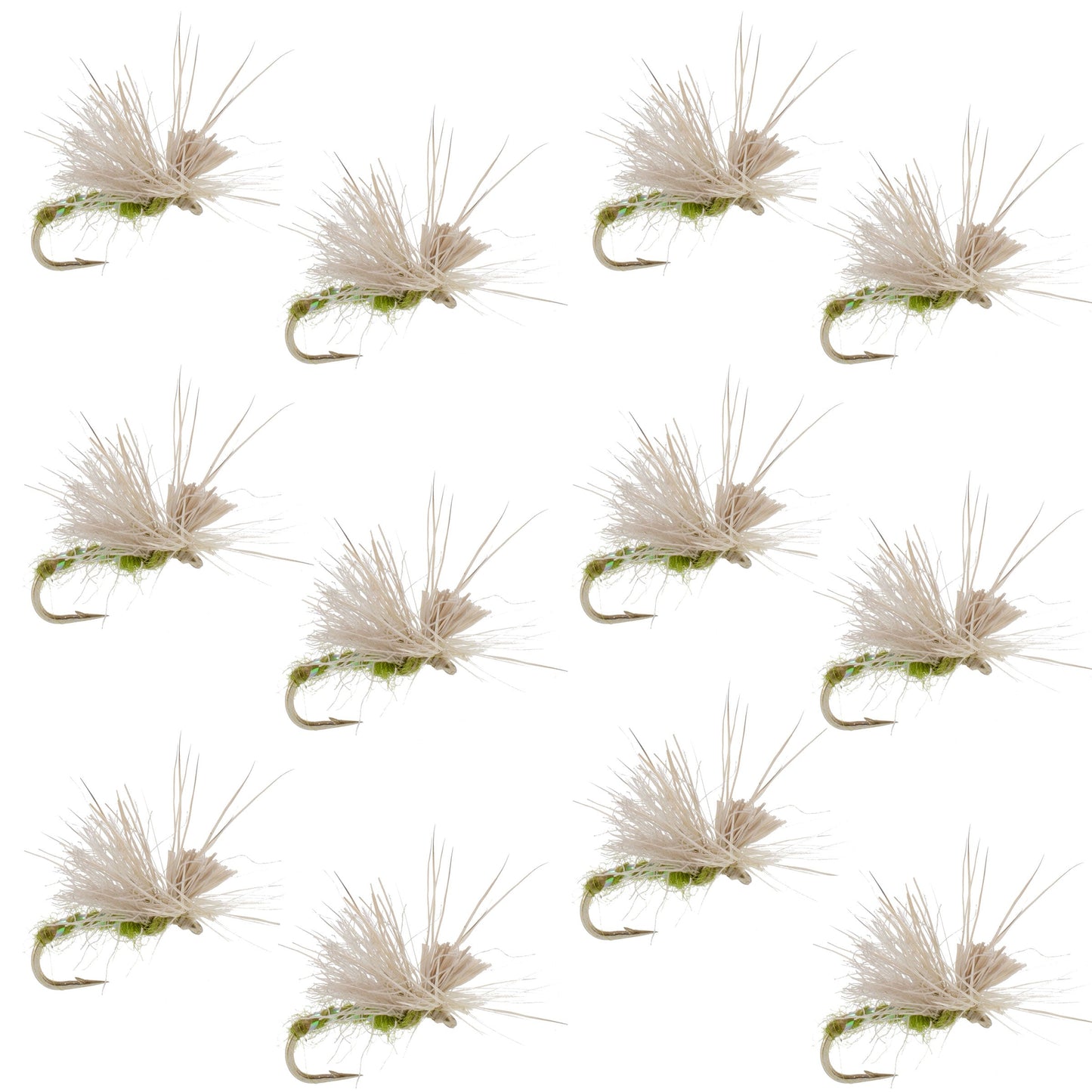 Olive Missing Link Caddis or Mayfly Flies Hook 12 Flies Size 20