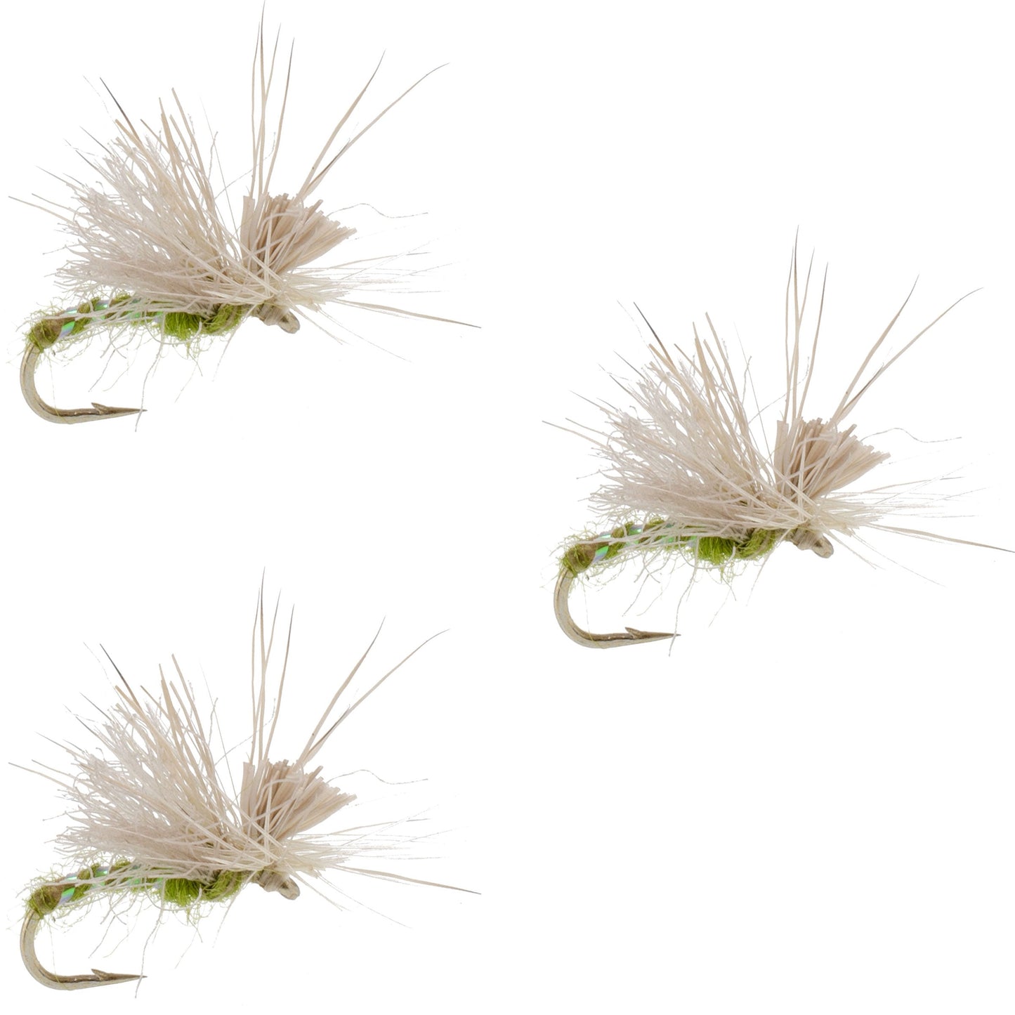 3 Pack Olive Missing Link Caddis or Mayfly Flies Hook Size 16