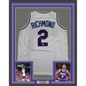 Framed Autographed/Signed Mitch Richmond 35x39 Sacramento White Basketball Jersey JSA COA