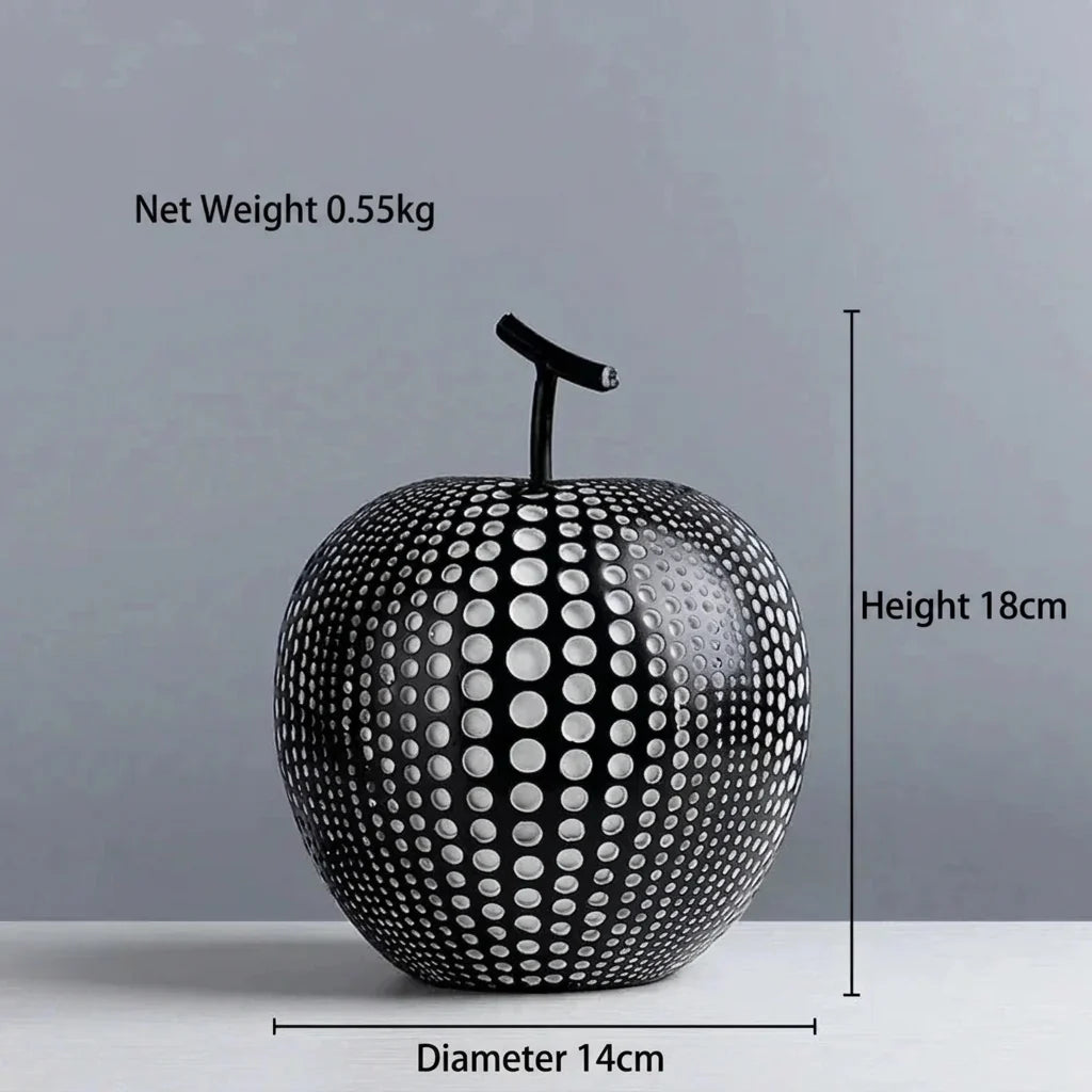 Modern Decorative Fruit Sculpture in Black & White