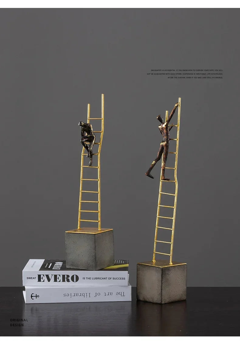 Gymnast Balance Sculpture, Gold Ring & Marble Base