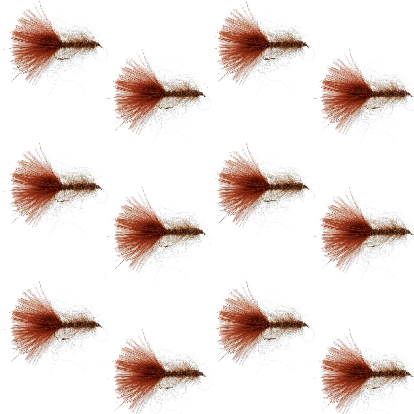 Brown Mohair Leech Streamer Fly - 12 Flies Size 8