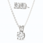 3CTW Moissanite Stud Earrings & Pendant Necklace Set in 14K White Gold Overlay