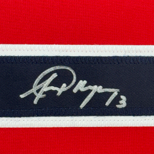 Framed Autographed/Signed Alex Morgan 35x39 Red Soccer Team USA World Cup Jersey JSA COA