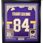 Framed Autographed/Signed Randy Moss 35x39 Straight Cash Homie Minnesota Purple Football Jersey JSA COA