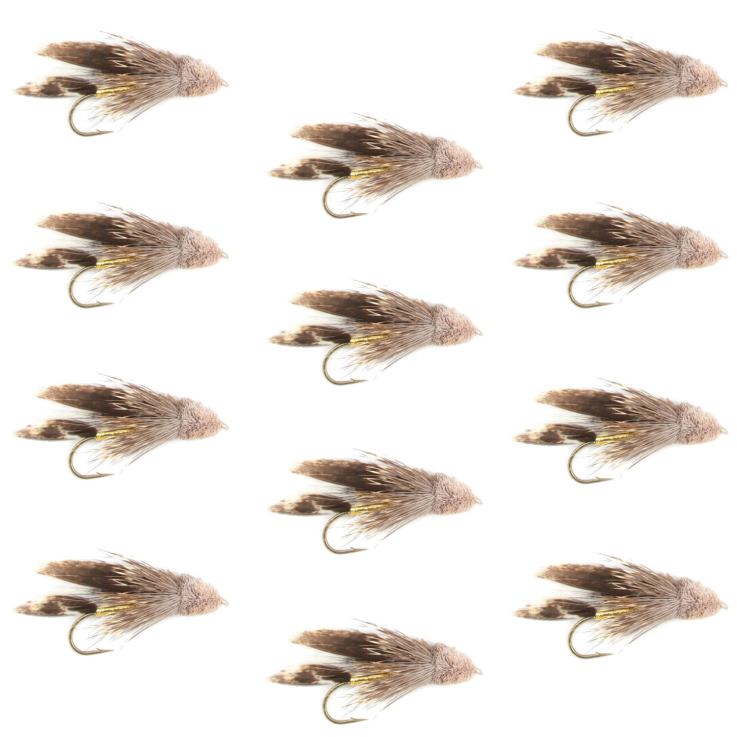 Muddler Minnow Streamer Fishing Fly - 12 Flies Hook Size 4