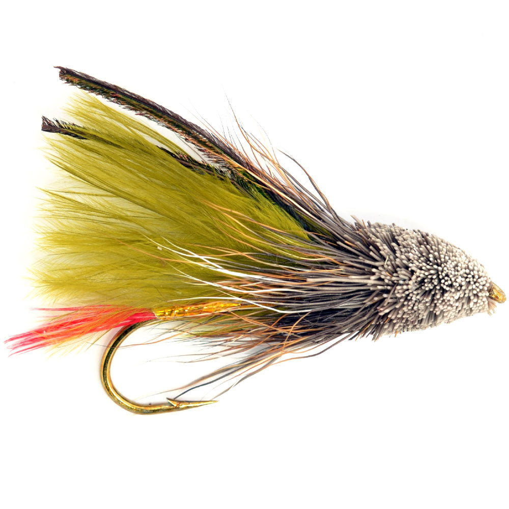 Olive Marabou Muddler Minnow Streamer Fly - 4 Flies Size 8