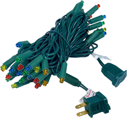4 pack - 5mm - 100 ct - Multi-Colored LED - 4" spacing - Green wire - 33 ft long