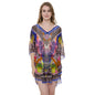 Mixed Print Cover Up Poncho
