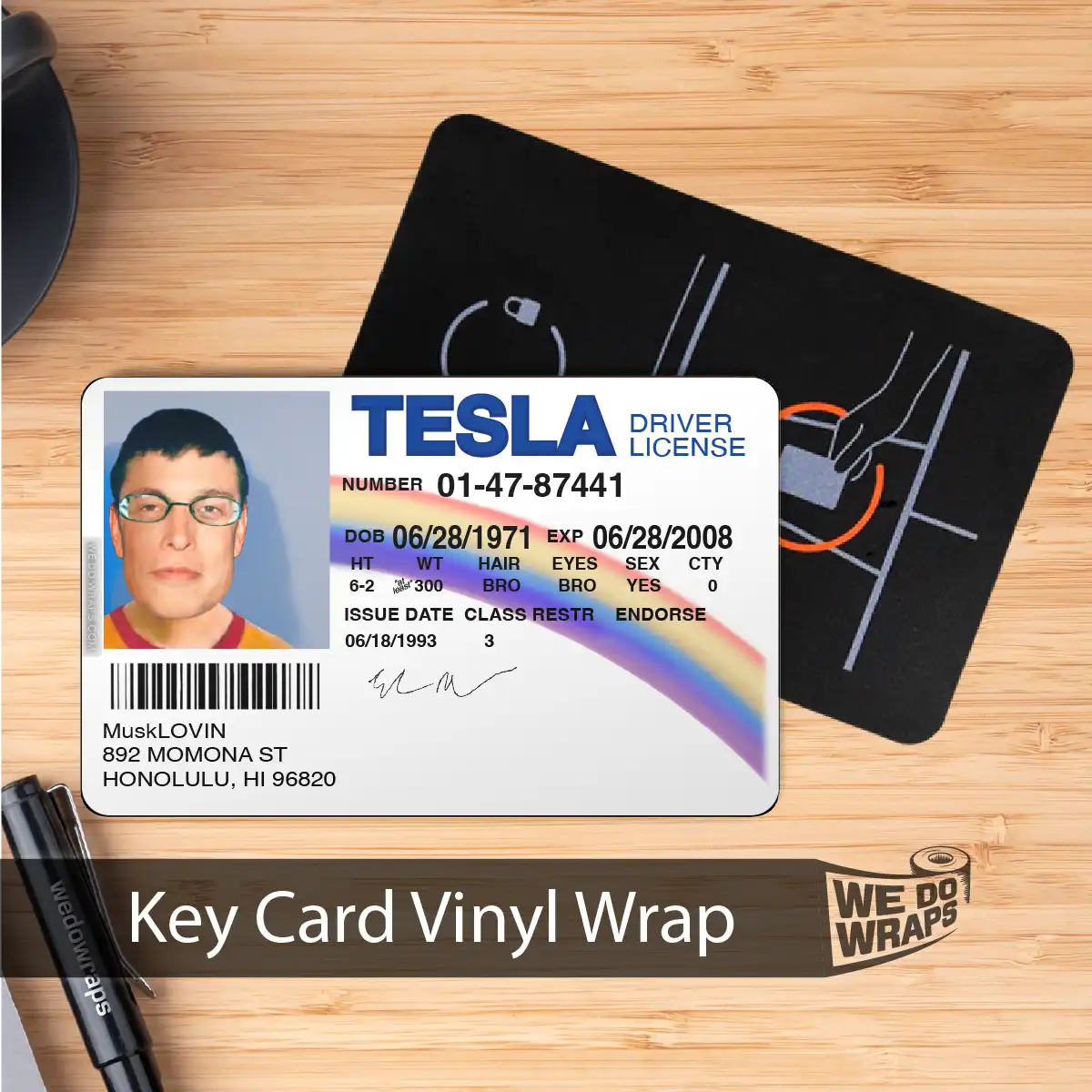 MuskLOVIN' Tesla Drivers License | NFC Key Card Wrap