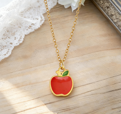 Stainless Steel Enamel Fruit Pendant Necklace