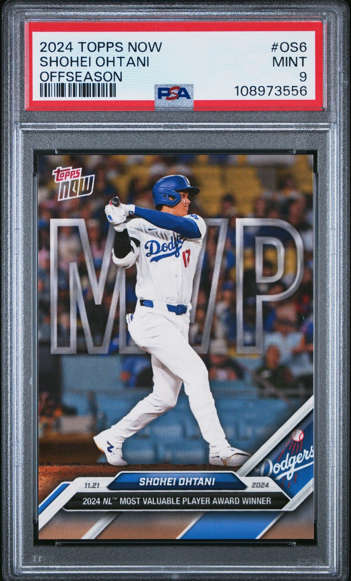 Graded 2024 Topps Now Shohei Ohtani #OS6 Offseason Baseball Card PSA 9 Mint