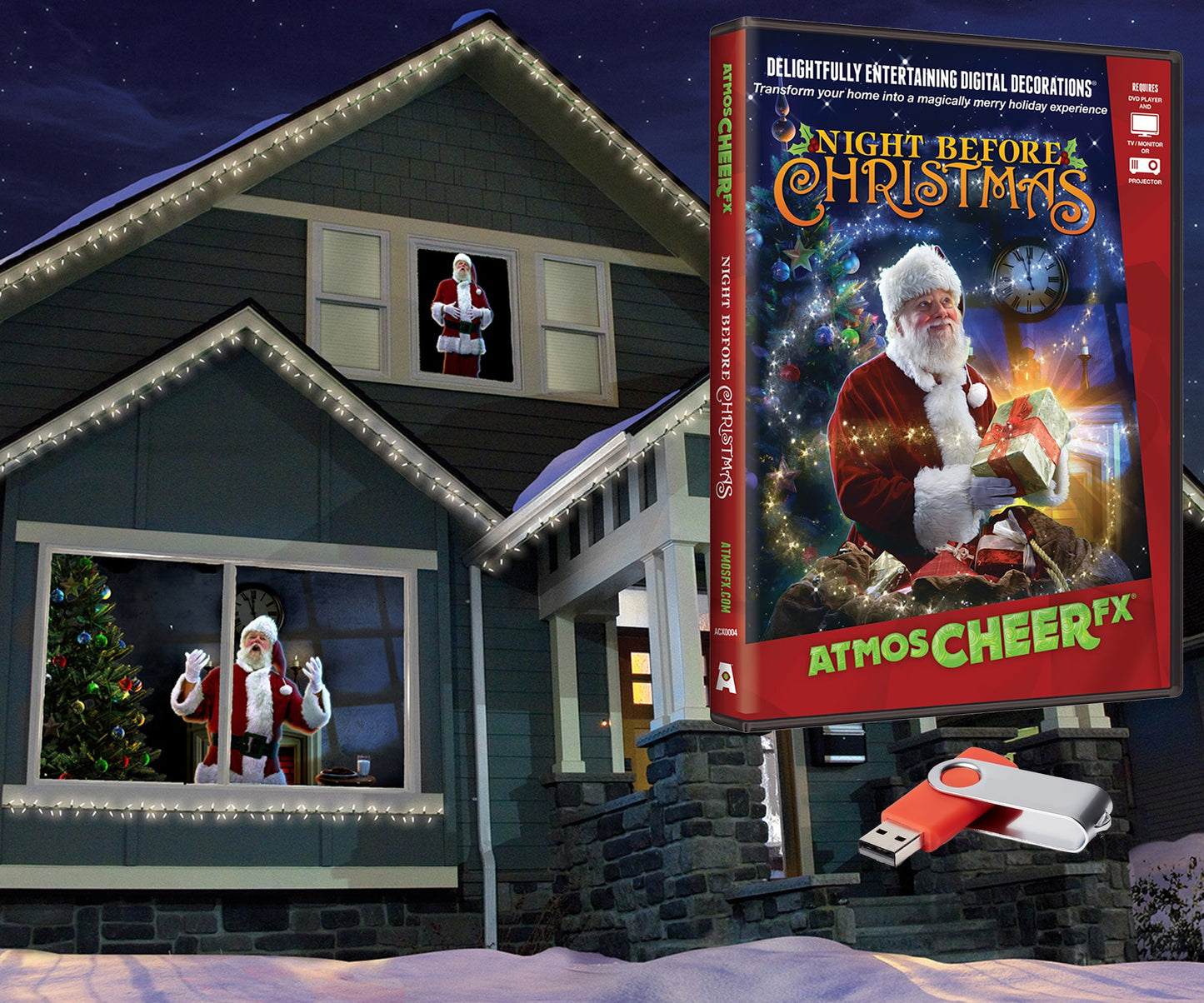 Night Before Christmas Digital Decoration on USB
