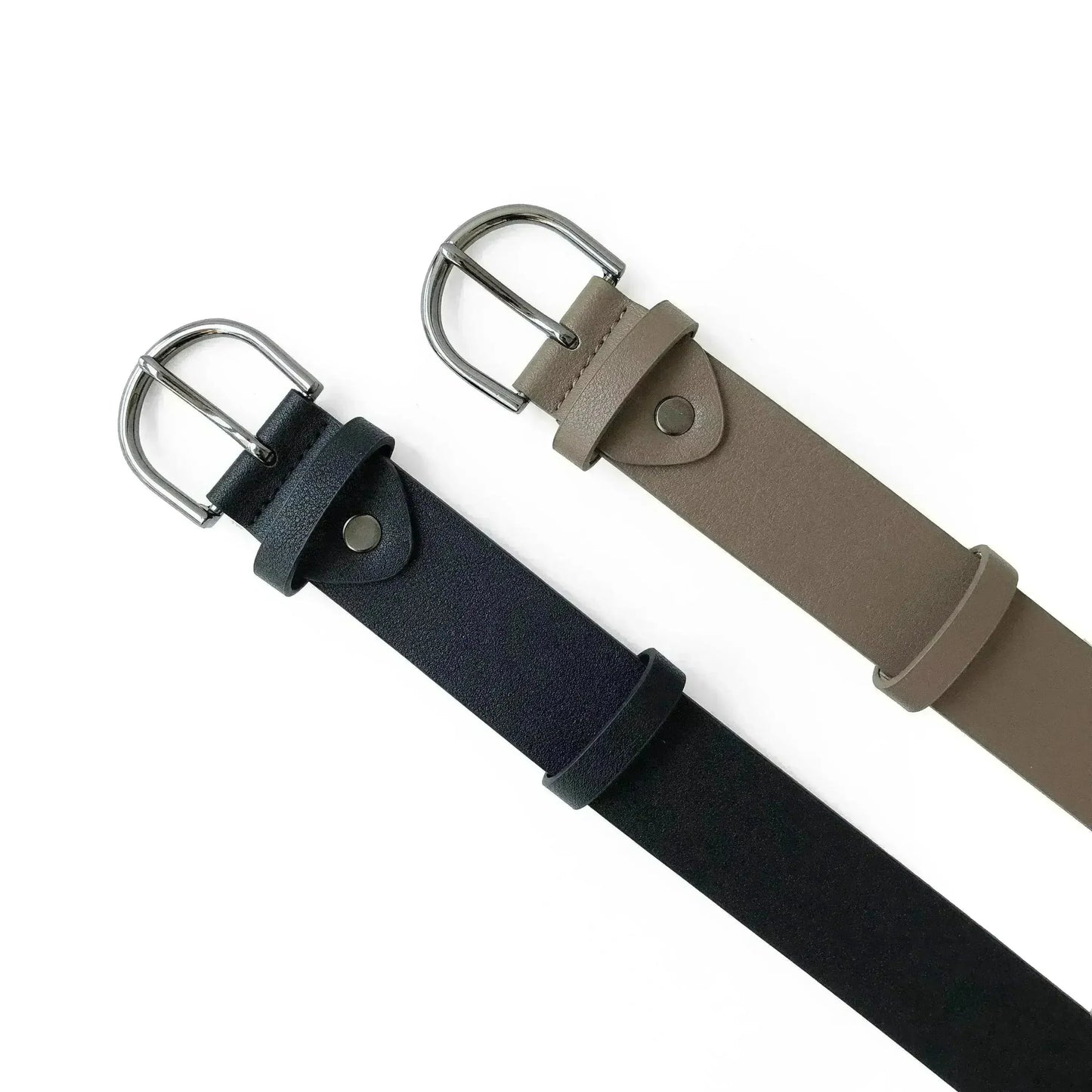 Ladies Belt with Rounded Gunmetal Buckle