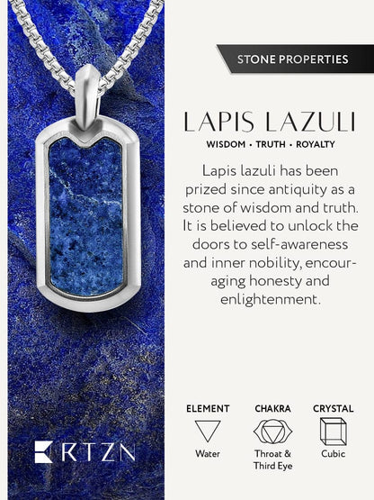 Lapis Lazuli Dog Tag Pendant Necklace