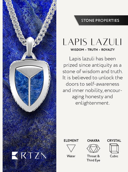 Lapis Lazuli Shield Pendant Necklace