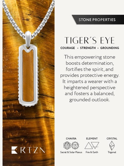 Tiger Eye Column Pendant Necklace