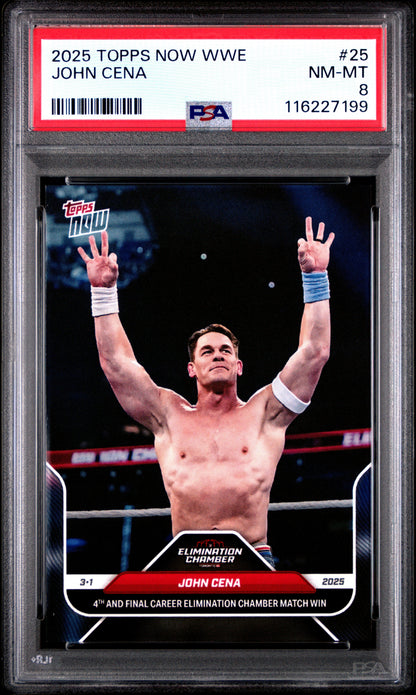 Graded 2025 Topps Now WWE John Cena #25 Wrestling Card PSA 8 Near Mint