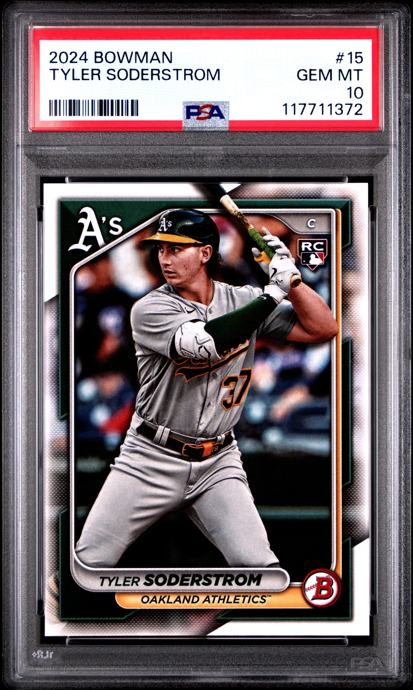 Graded 2024 Topps Bowman Tyler Soderstrom #15 Rookie RC Baseball Card PSA 10 Gem Mint