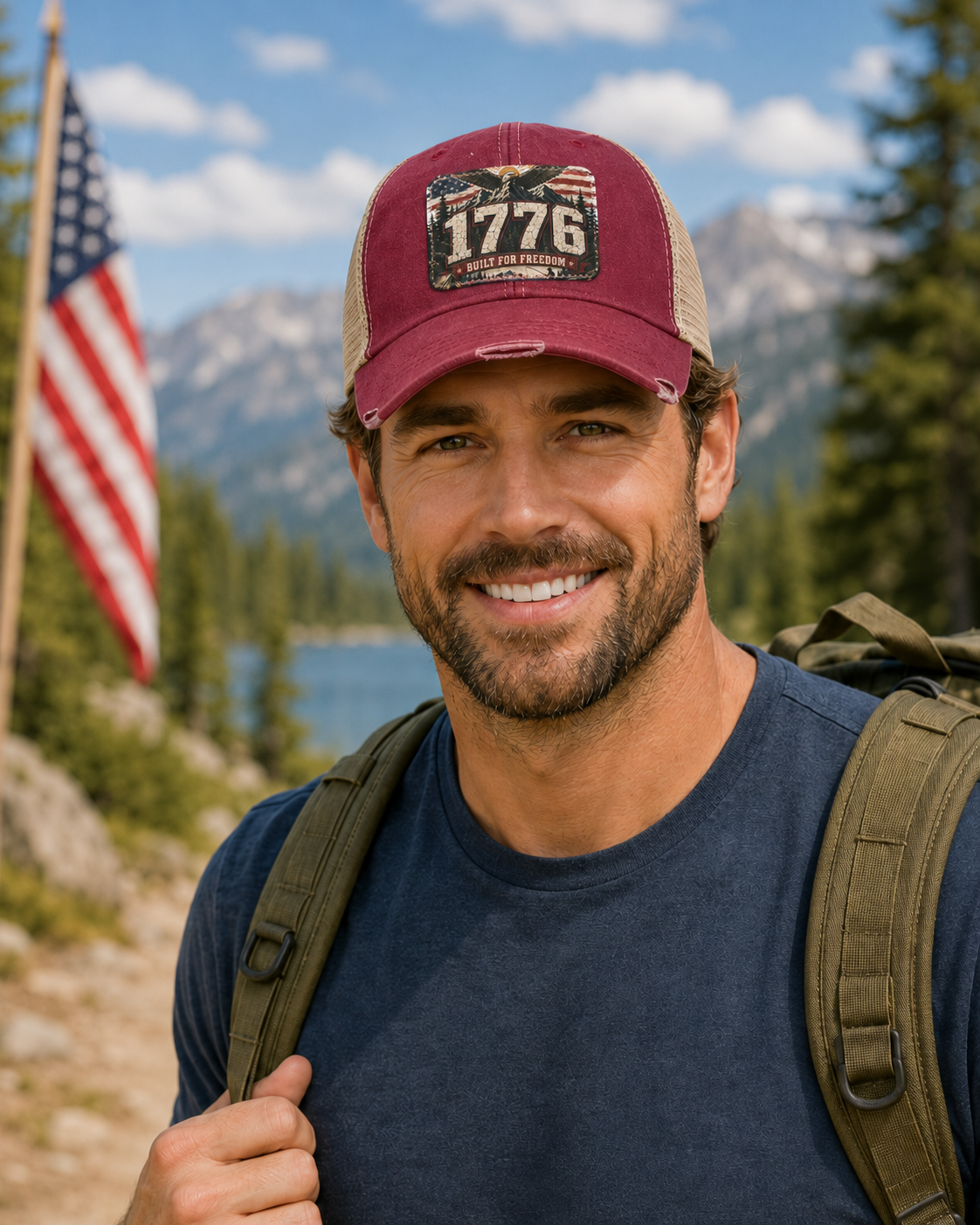 1776 Built For Freedom Distressed Ollie Cap