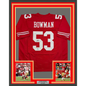 Framed Autographed/Signed NaVorro Bowman 35x39 San Francisco Red Football Jersey Beckett BAS COA