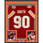 Framed Autographed/Signed Neil Smith 35x39 Kansas City Red Football Jersey JSA COA
