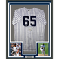 Framed Autographed/Signed Nestor Cortes 35x39 New York Pinstripe Baseball Jersey PSA/DNA COA