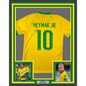 Framed Autographed/Signed Neymar Jr. 35x39 Brazil Soccer Futbol Jersey Beckett BAS COA/LOA