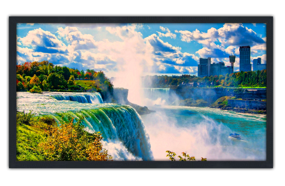 Professionally Framed Niagara Falls USA & Canada Skyline High-Resolution Panoramic Photo 12x22 Wall Art