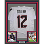 Framed Autographed/Signed Nico Collins 35x39 Houston White Football Jersey JSA COA