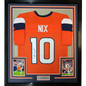 Framed Autographed/Signed Bo Nix 35x39 Denver Orange Football Jersey Beckett BAS COA
