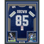 Framed Autographed/Signed Noah Brown 35x39 Dallas Blue Football Jersey JSA COA