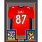 Framed Autographed/Signed Noah Fant 35x39 Denver Orange Football Jersey Beckett BAS COA