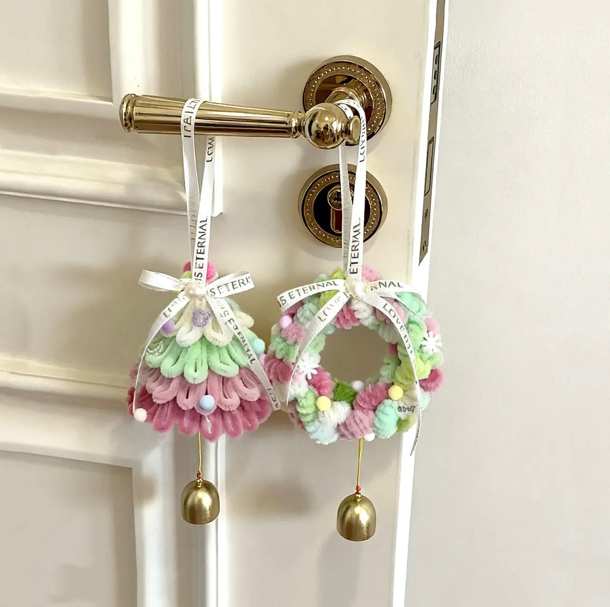 Christmas tree twist stick DIY handmade wind chime car hanging door hanging decoration pendant shopping mall activities