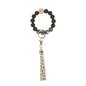 PU Tassel Keychain Women's Bag charm Silicone Beaded Keychain Wristlet Key Ring Bracelet Cute Car Key Chain Holder for Women Girls