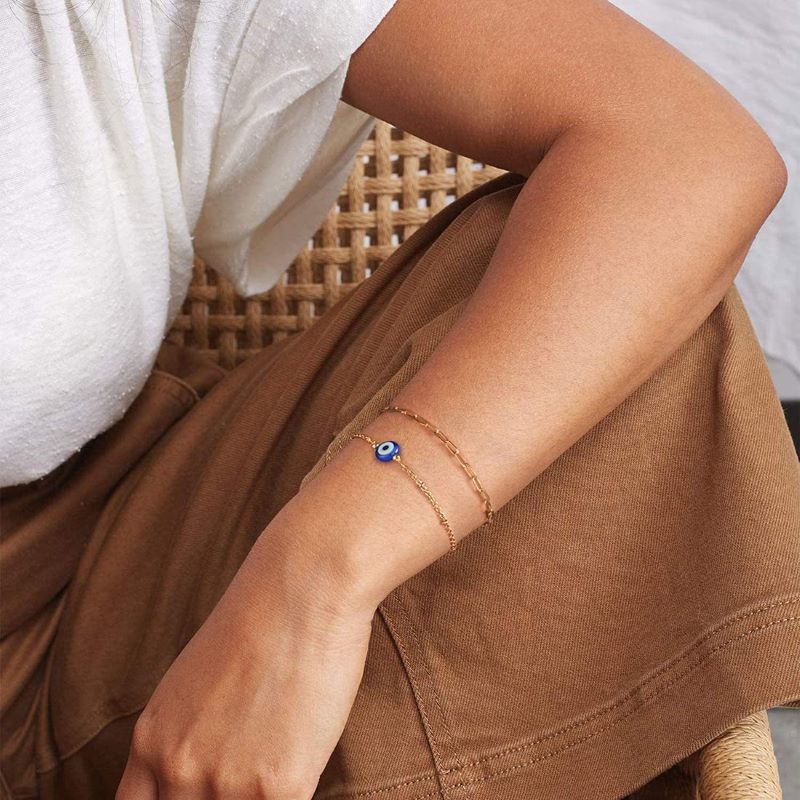 Bohemian Style Devil Eye Bracelet Double Layer Set