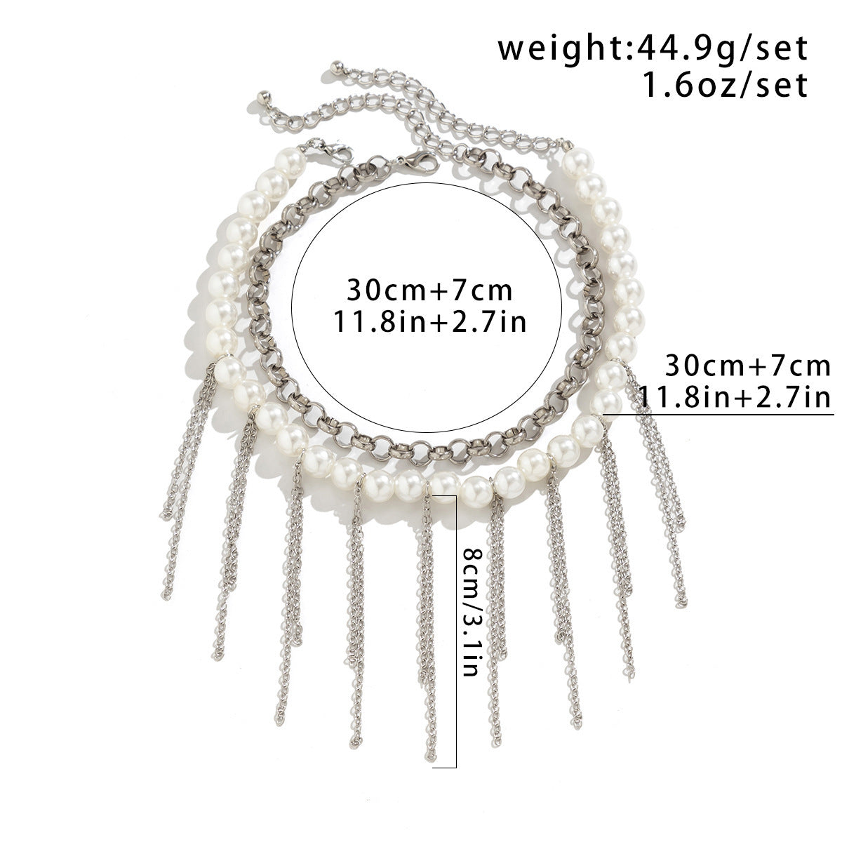 Tassel Sweater Chain Design Double Layer Vintage Necklace