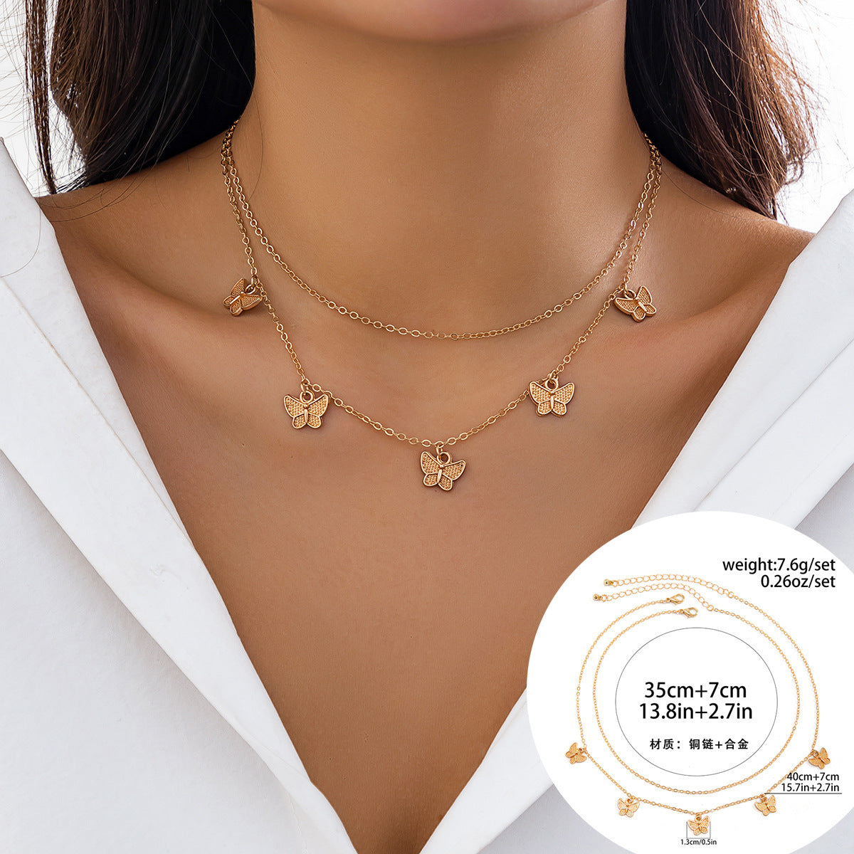 Summer Beach Custom love Double Sexy Punk Retro Chain