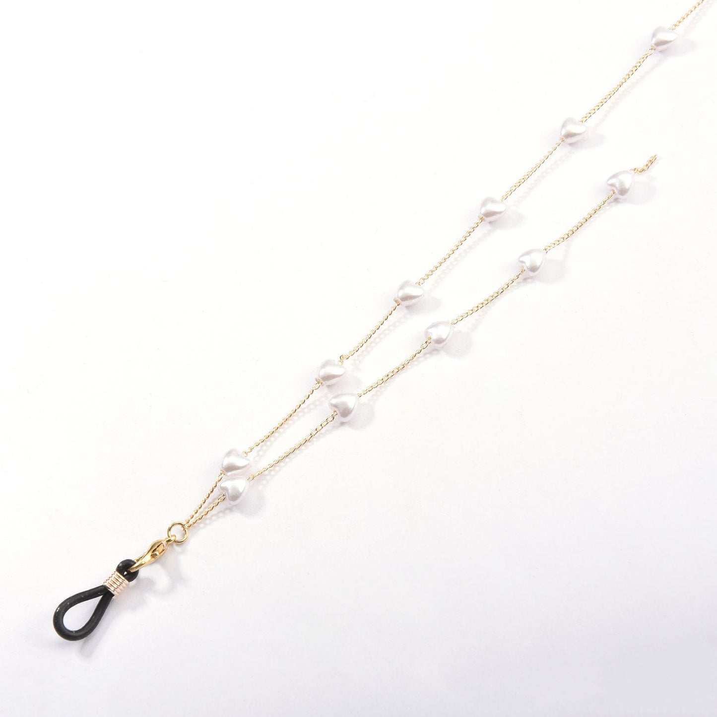 Heart Pearl Color Clip Bead Metal Glasses Chain