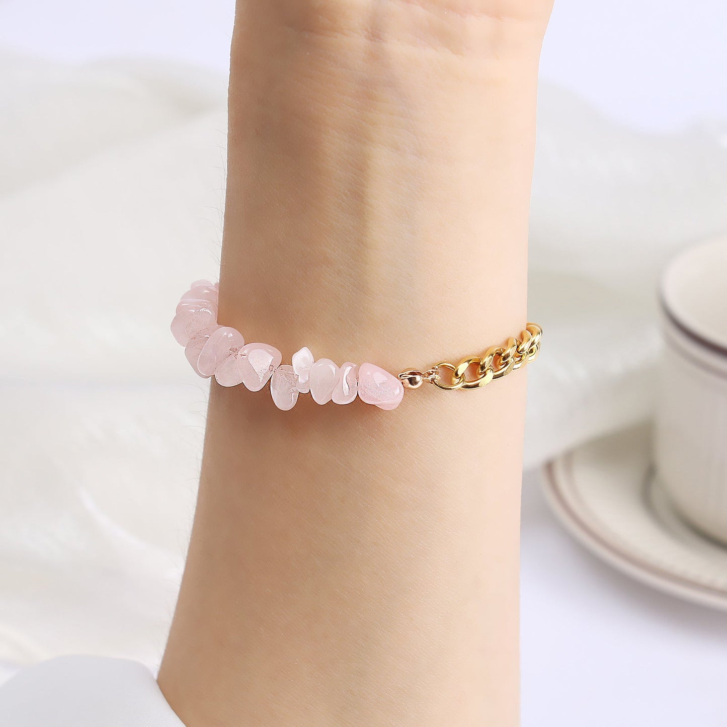 Natural Green Aventurine Irregular Crushed Stone Bracelet