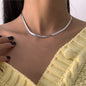 14K Gold Plated Herringbone Choker Necklace - Dainty Thin Snake Chain Layered Jewelry for Women