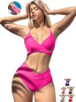 Solid Color Sash Sexy Bikini Separate Swimsuit for Women