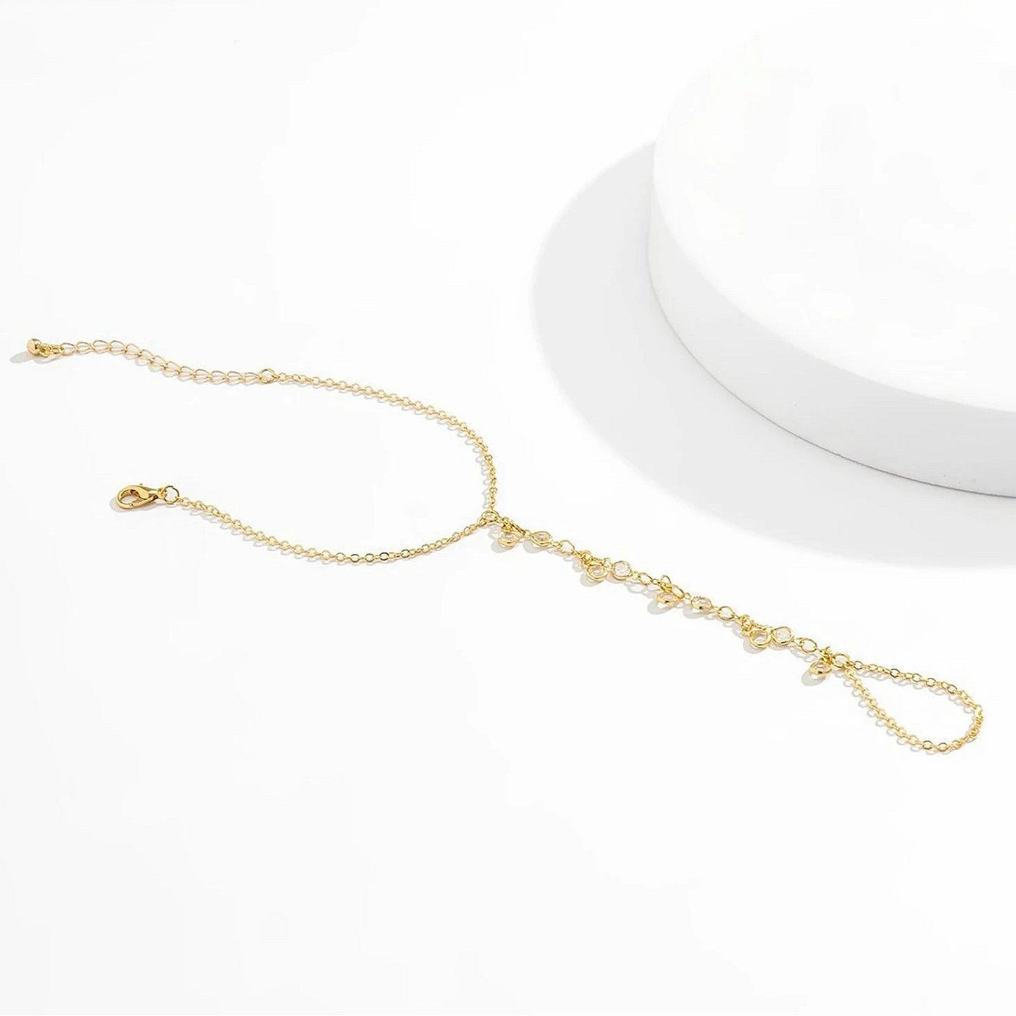 Stone Finger Chain Bracelet