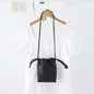 Soft PU Cute Mini Mobile Phone Bag - Fashionable Pleated Shoulder Women's Bag, Simple Drawstring Crossbody Small Square Bag