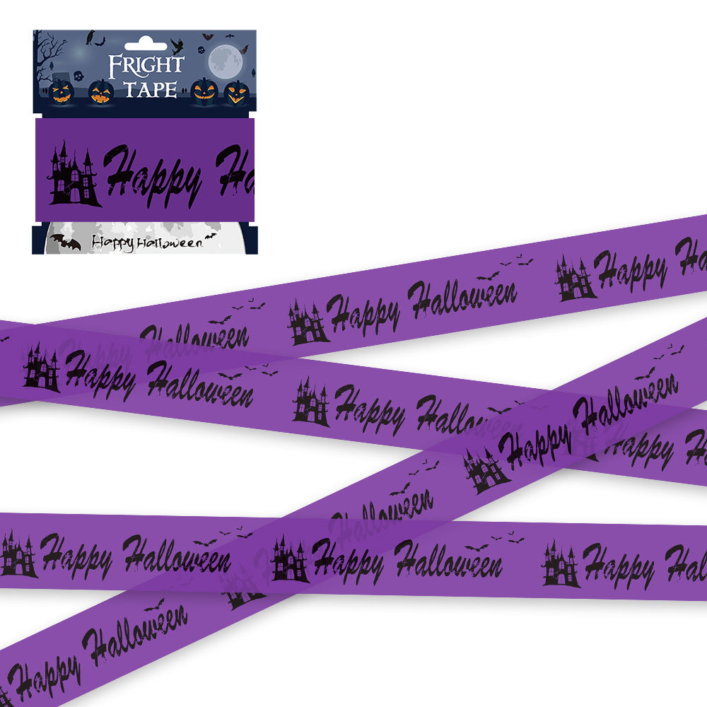 Halloween Warning Strip Tape - Plastic Isolation Decoration Tape for Horror Atmosphere
