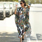 Black & Brown Striped Beach Robe ¨C Sexy Single-Breasted Bikini Cover-Up, Vacation Kimono
