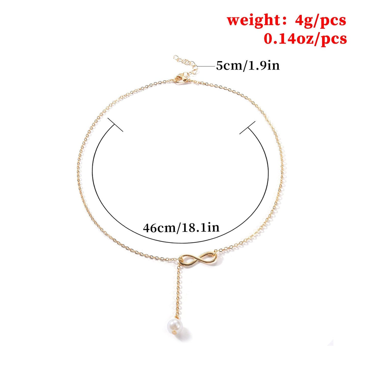 Infinity Lariat Pearl Necklace