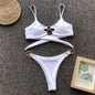 Swimsuit female sexy triangle bikini leopard print hollowed out babes wind small breasts gather resort hot spring beach swimsuit
