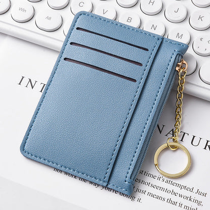 Ultra-thin new card bag for women, small and simple multi-card zipper change bag, large-capacity ID card holder, card holder.